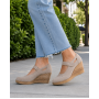 Marimea 37 Pantofi dama cu platforma din piele naturala Bej P9154BEJ